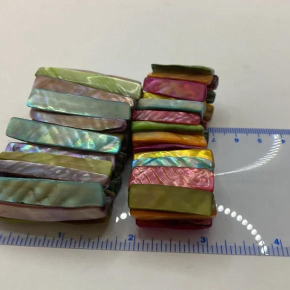 Mother of Pearl stretch bracelets excellent condition! Boho! - Picture 2 of 6